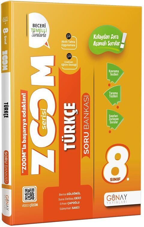 Günay Yayınları 8. Sınıf LGS Türkçe Yeni Zoom Soru Bankası