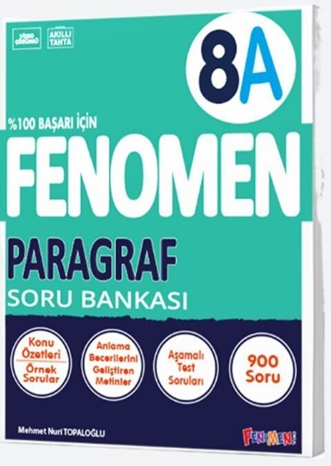 Fenomen Okul Yayınları 8. Sınıf Paragraf A Fenomen Soru Bankası