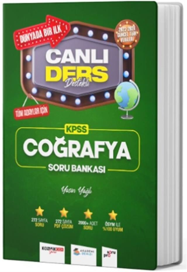 Akademi Denizi 2024 KPSS Coğrafya Canlı Ders Destekli Soru Bankası