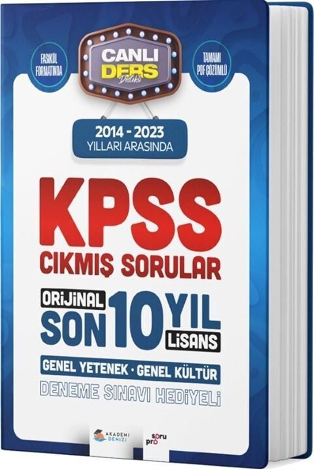 Akademi Denizi KPSS Lisans Genel Kültür Genel Yetenek Son 10 Yıl Çıkmış Sorular