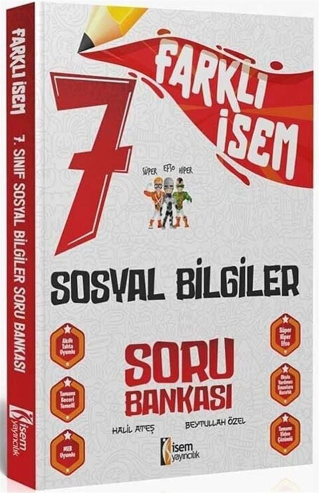İsem Yayınları 7. Sınıf Farklı İsem Sosyal Bilgiler Soru Bankası
