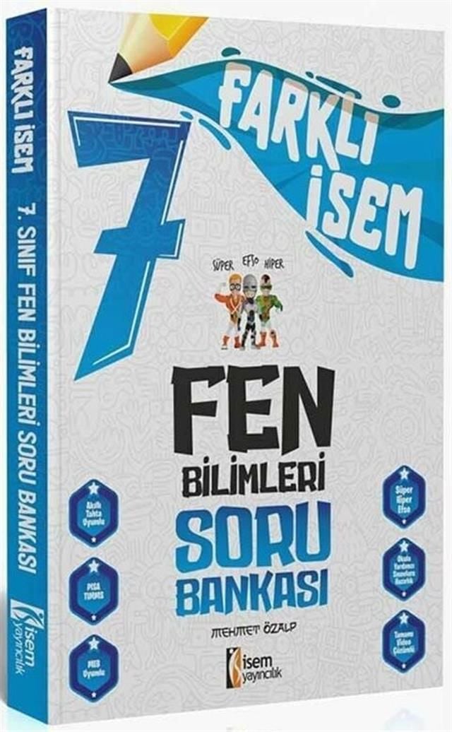 İsem Yayınları 7. Sınıf Farklı İsem Fen Bilimleri Soru Bankası