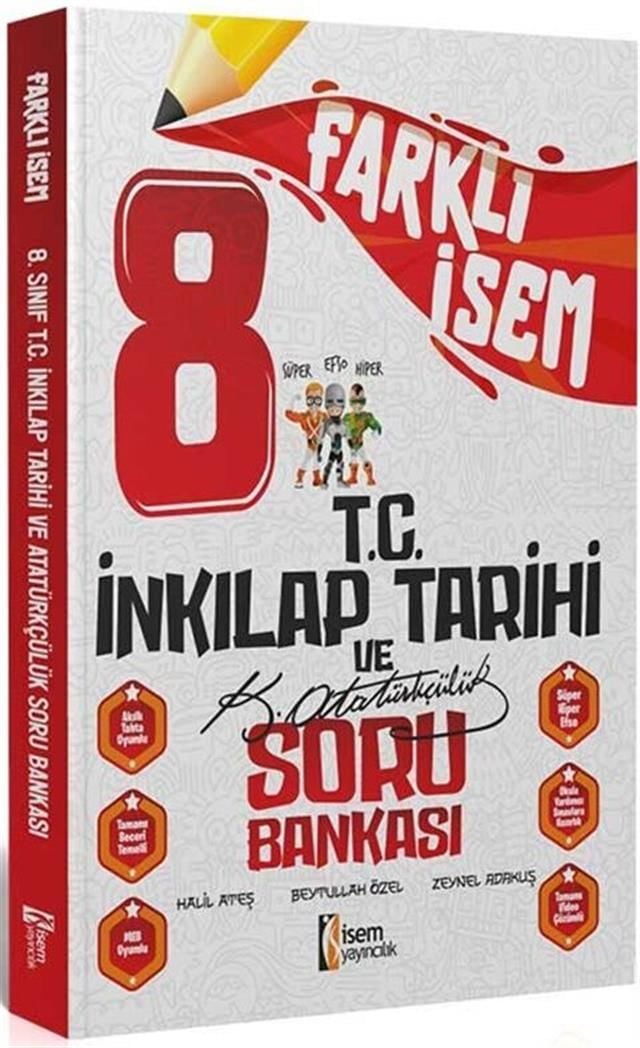 İsem Yayınları 8. Sınıf Farklı İsem T.C. İnkılap Tarihi ve Atatürkçülük Soru Bankası