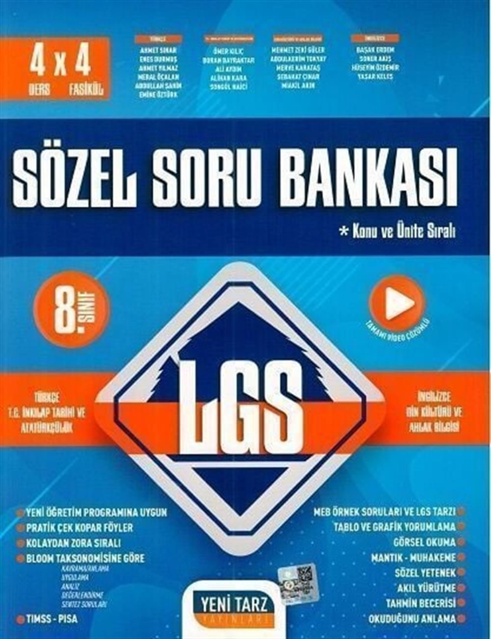 Yeni Tarz 8. Sınıf LGS Sözel Soru Bankası