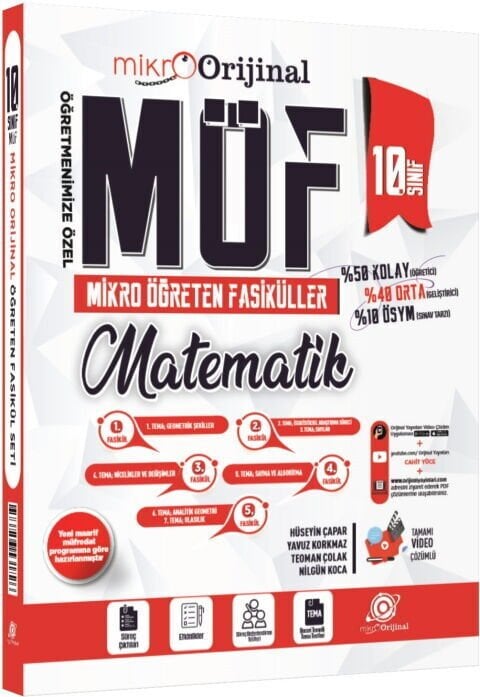 Orijinal Mikro 10. Sınıf Matematik MÖF Mikro Öğreten 5 li Fasikül Seti