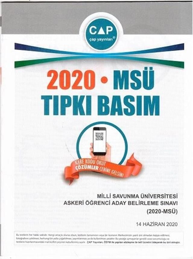 Çap Yayınları Üniversiteye Hazırlık MSÜ 2020 Tıpkı Basım