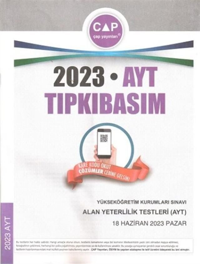 Çap Yayınları AYT 2023 Tıpkı Basım
