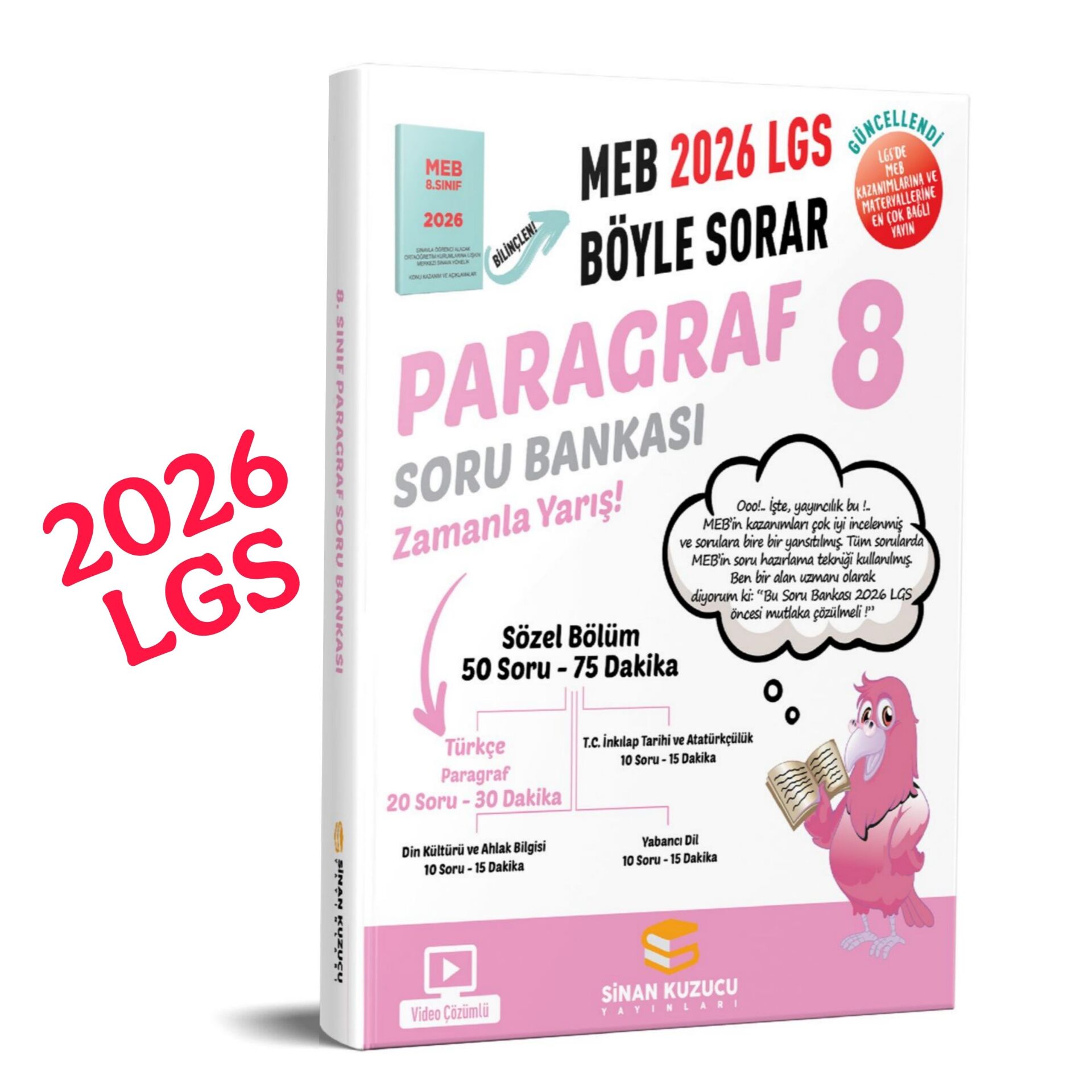 Sinan Kuzucu Yayınları 8. Sınıf 2026 Lgs Meb Böyle Sorar PARAGRAF Soru Bankası Video Çözümlü