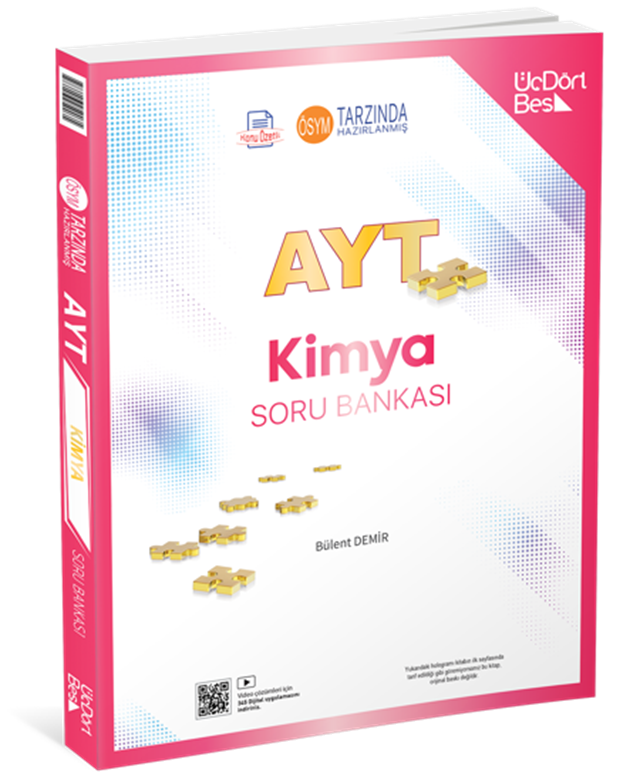 ÜçDörtBeş Yayınları 2025 AYT Kimya Soru Bankası - 345