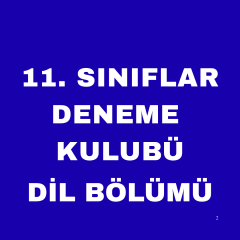 MİLAS 11. SINIF DENEME KULUBÜ DİL BÖLÜMÜ ( 8 FARKLI DENEME )