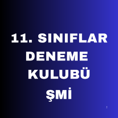 ŞMİ 11. SINIF DENEME KULUBÜ
